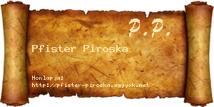 Pfister Piroska névjegykártya